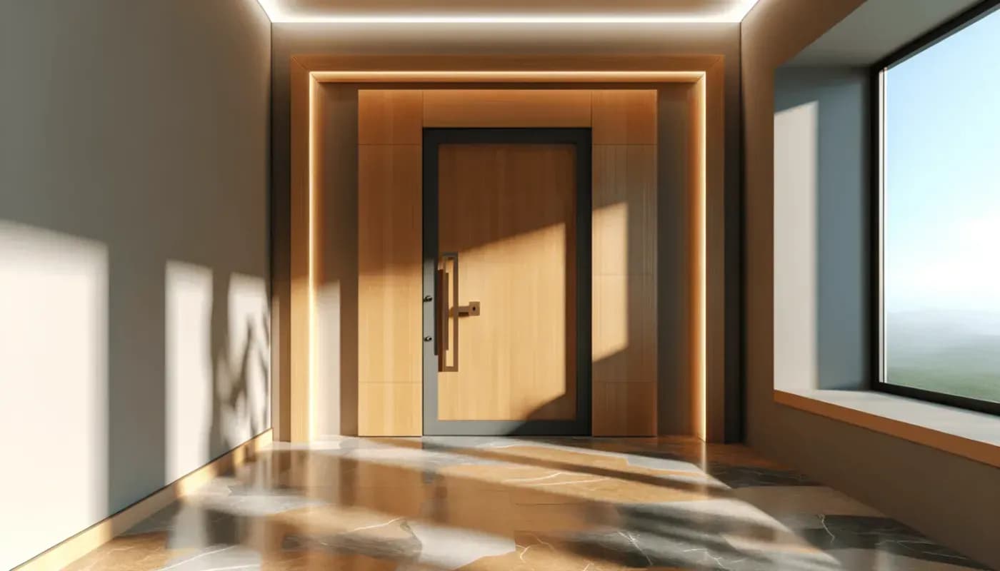 Drzwi wejściowe w nowoczesnej inwestycji